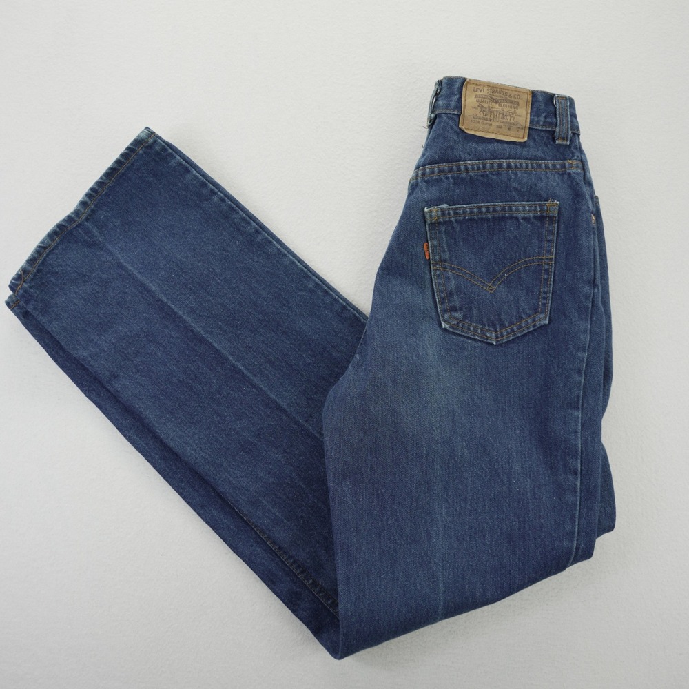 Levis 544 Vintage Orange‎ Tab High Waist Straight Leg Mom Jeans USA 26x31 80s
